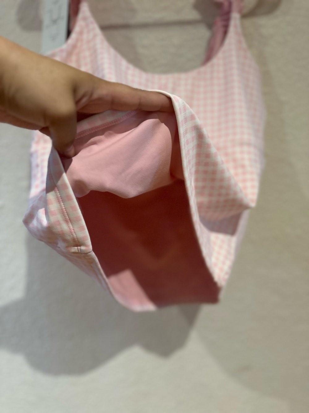 Pink Gingham Ruffle Tank Top - Picture 7 of 7